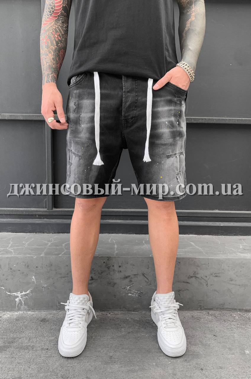 Мужские Джинсовые Бриджи Black Island