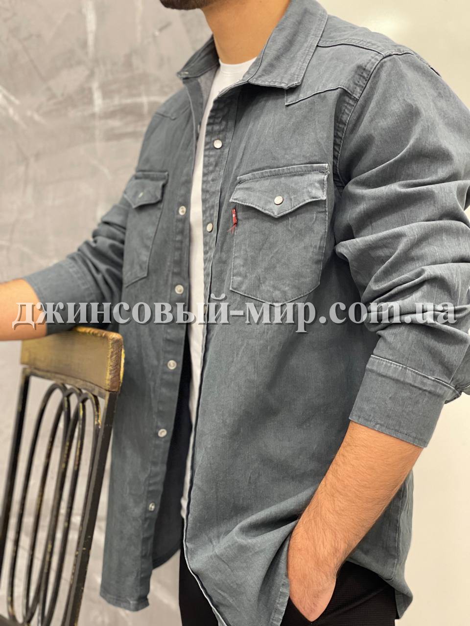 Мужская Джинсовая Рубашка Levis