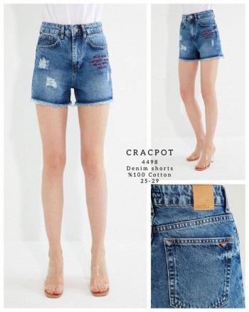 Женские Джинсовые Шорты Cracpot