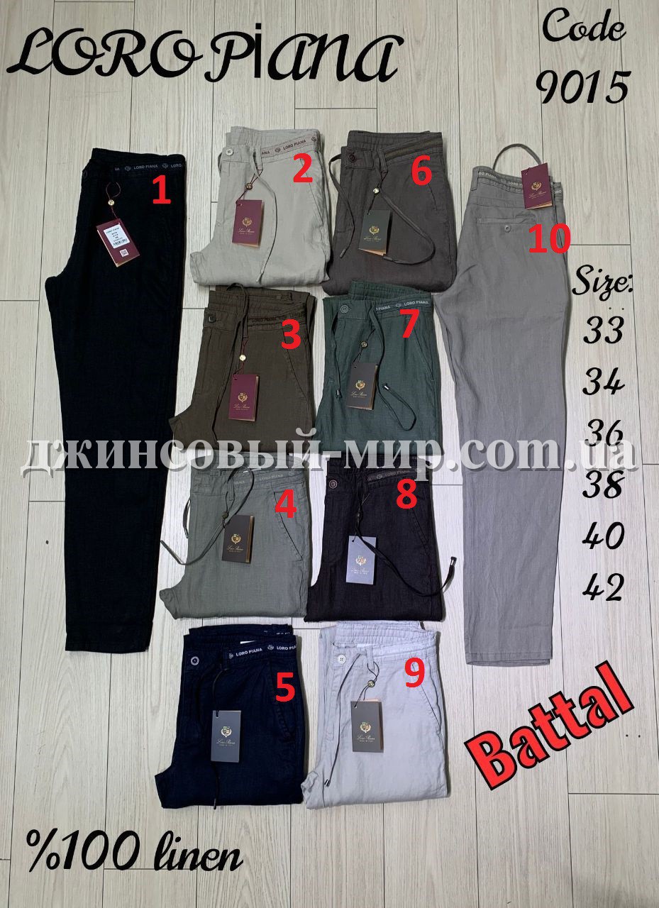 Мужские Льняные Джинсы Loro Piana (Большие размеры) (длина 34)