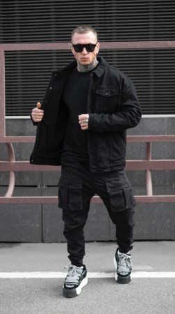 Мужская Джинсовая Куртка Black Island