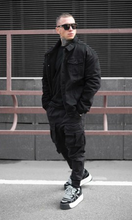 Мужская Джинсовая Куртка Black Island