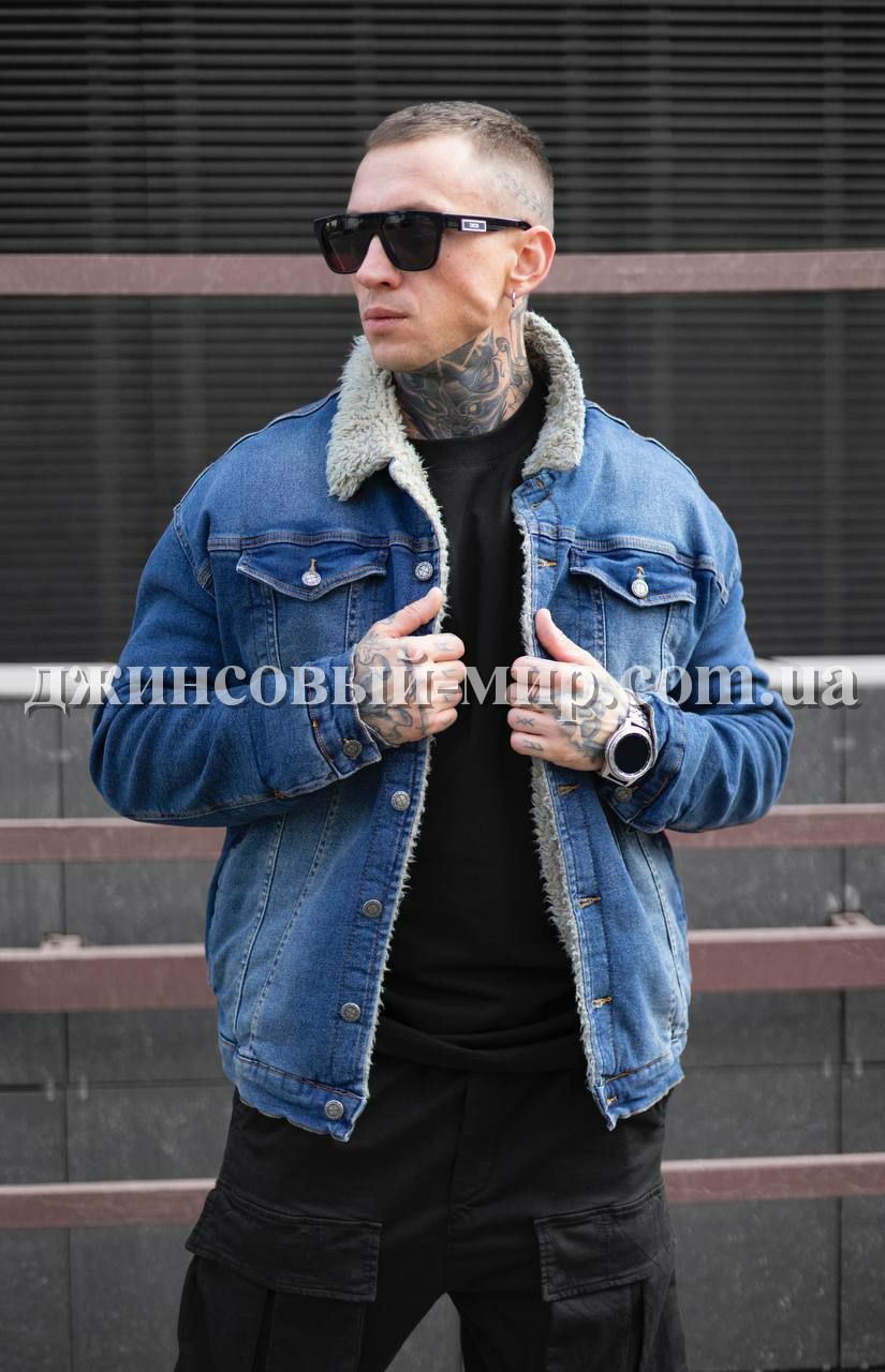 Мужская Джинсовая Куртка Black Island