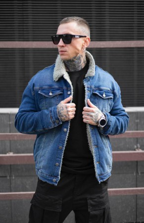 Мужская Джинсовая Куртка Black Island