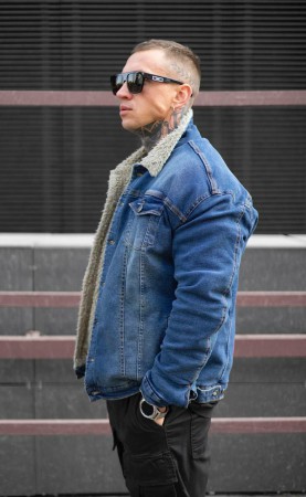 Мужская Джинсовая Куртка Black Island