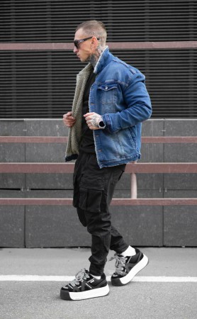 Мужская Джинсовая Куртка Black Island