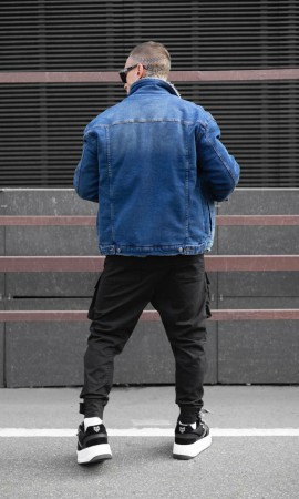 Мужская Джинсовая Куртка Black Island