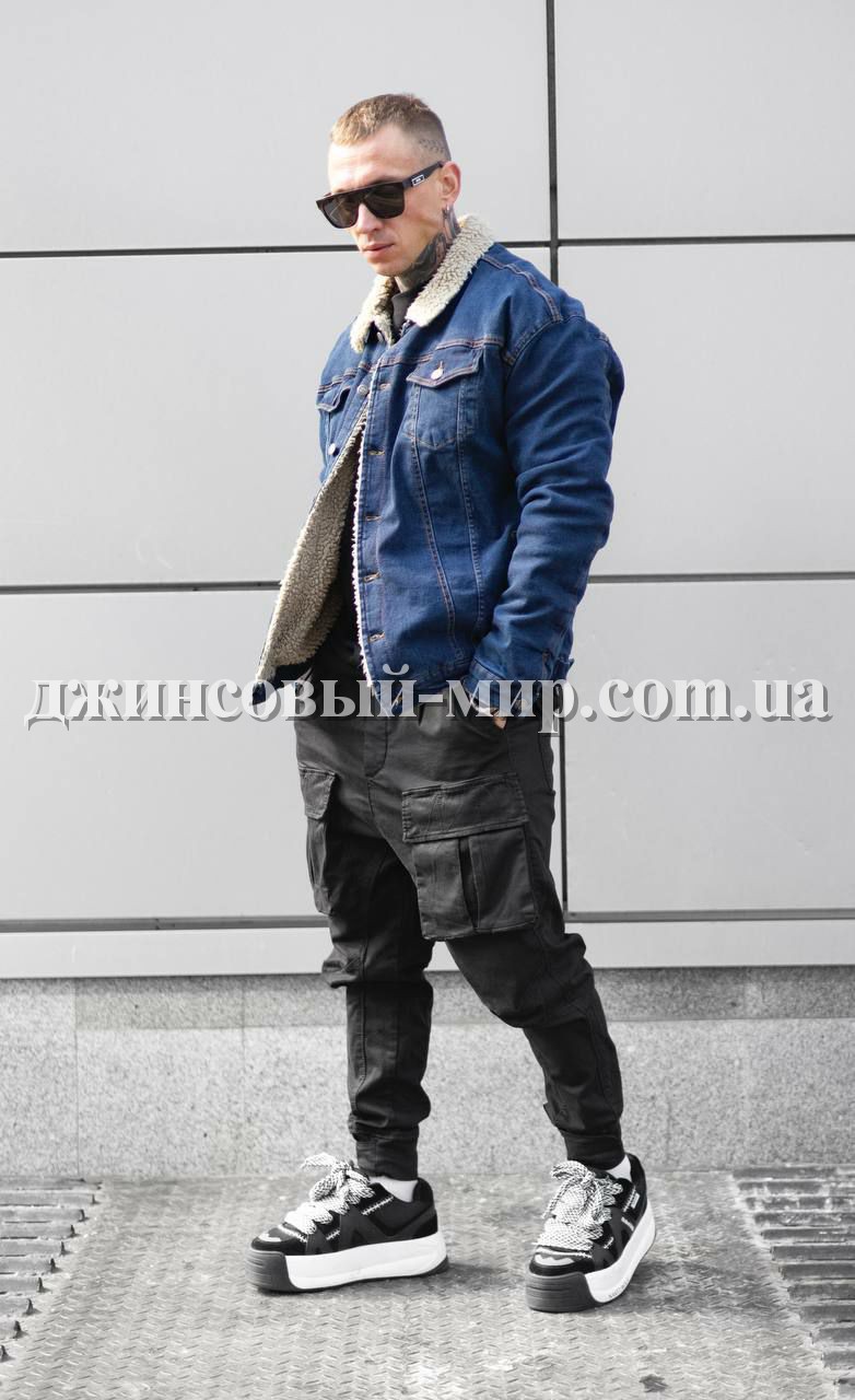 Мужская Джинсовая Куртка Black Island