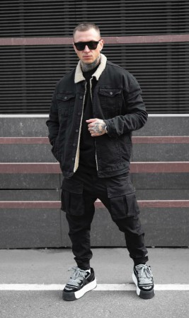 Мужская Джинсовая Куртка Black Island