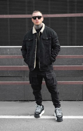 Мужская Джинсовая Куртка Black Island