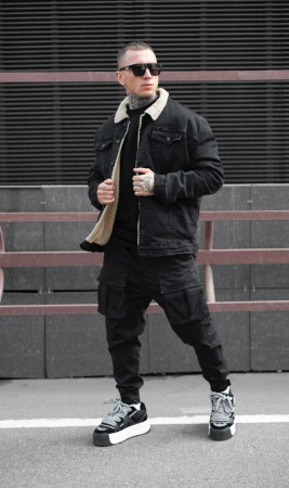 Мужская Джинсовая Куртка Black Island